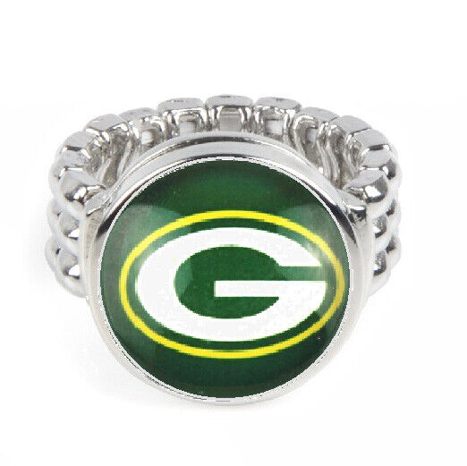 Green Bay Packers Gift Set Womens 925 Sterling Silver Necklace And Ring D18D2