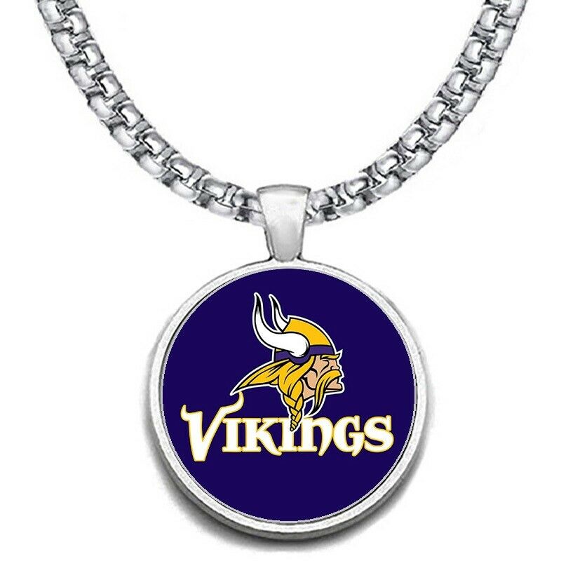 Large Minnesota Vikings Necklace Stainless Steel Chain Football Free Ship' D30