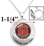 Texas Tech Red Raiders Women Sterling Silver Link Chain Necklace Locket D16