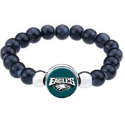 New Philadelphia Eagles Womens Mens Black Bead Bracelet W Gift Pkg D1