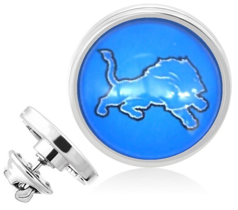 Detroit Lions Silver Pin Lapel Broach Football Team Gift W Gift Pkg D23