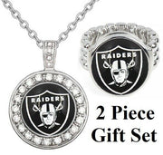 Spec Las Vegas Raiders Gift Set Womens Sterling Silver Necklace And Ring D18D2