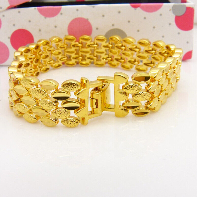 18k Yellow Gold Small 7" Inch Bracelet Womens Elegant Linked w Gift Pkg D804