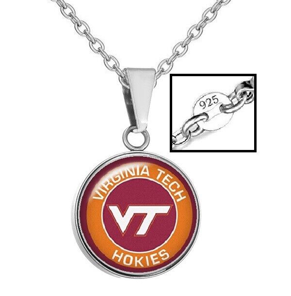 Virginia Tech Hokies Mens 925 Sterling Chain Necklace University State Gift A1