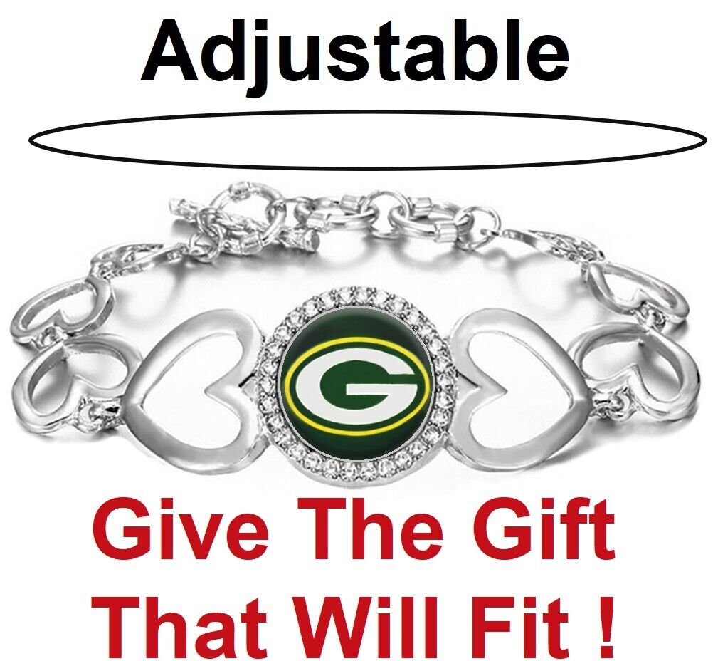 Green Bay Packers Gift Set Womens Sterling Silver Necklace And Bracelet D18D27