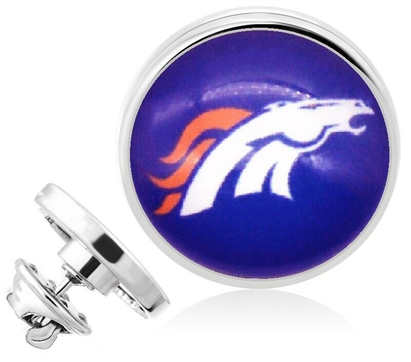 Denver Broncos Silver Pin Lapel Broach Football Team Gift W Gift Pkg D23