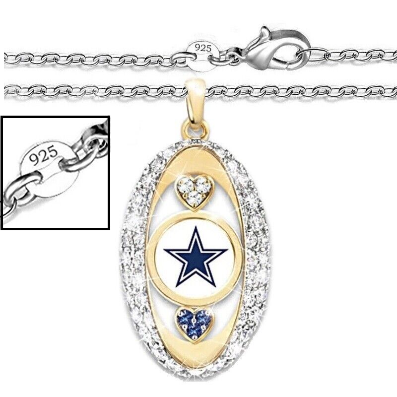 Dallas Cowboys Gift 925 Silver 20 Link Chain Necklace And Photo Locket D16