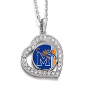 Memphis Tigers Womens Sterling Silver Link Chain Necklace With Pendant D19