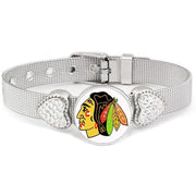 Chicago Blackhawks Womens Adjustable Silver Bracelet Jewelry W Gift Pkg D26