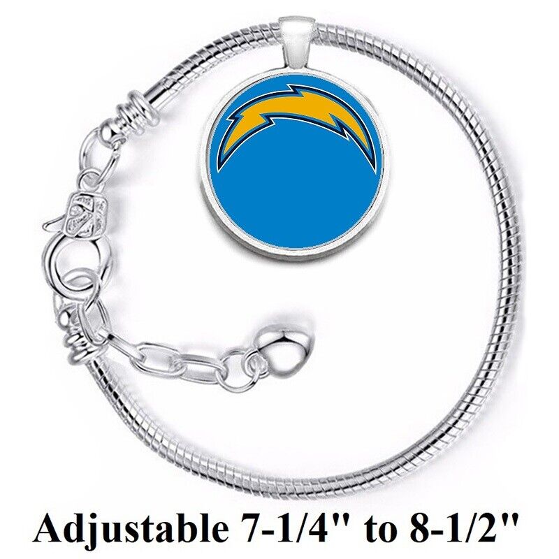 Los Angeles Chargers Silver Womens Link Bracelet W Gift Pkg D10