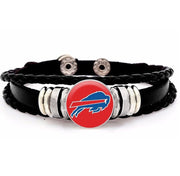 Buffalo Bills Mens Womens Black Brown Leather Bracelet Football W Giftpg D14