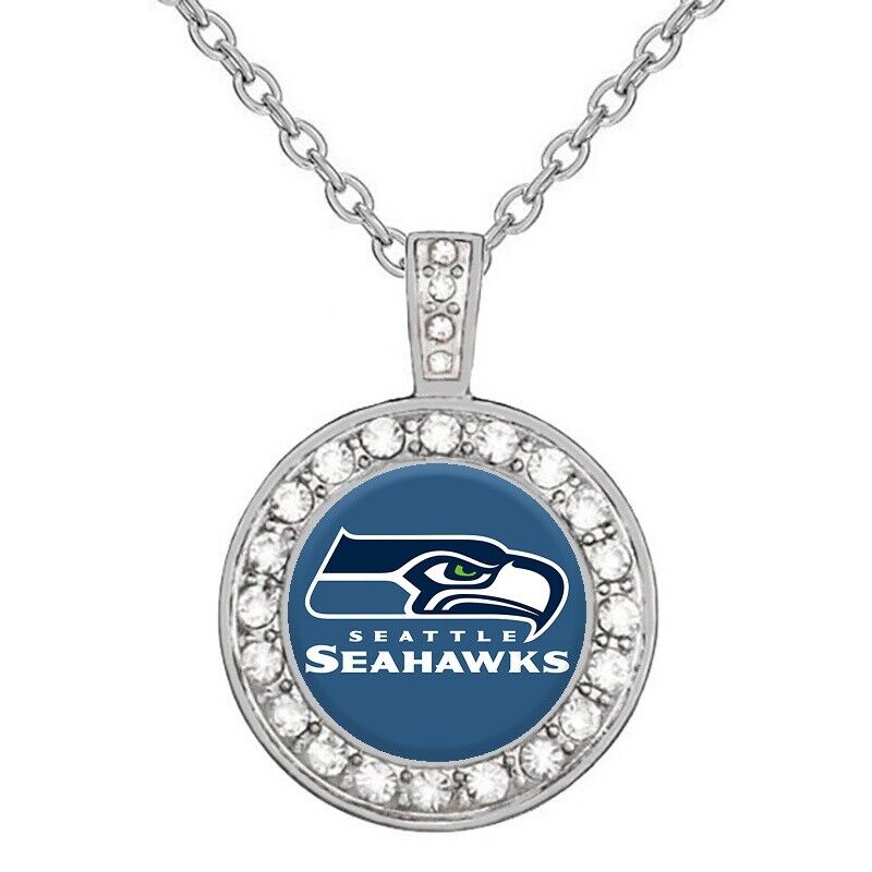 Seattle Seahawks Gift Set Womens 925 Sterling Silver Necklace And Ring D18D2