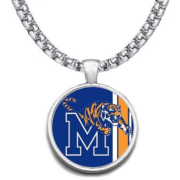 Large Memphis Tigers 24" Chain Stainless Steel Pendant Necklace Free Ship' D30