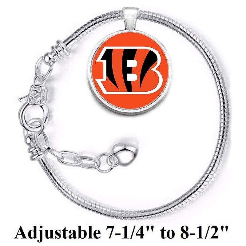 Cincinnati Bengals Silver Womens Link Bracelet W Gift Pkg D10