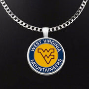 Wvu West Virginia Mountaineers Mens Womens 24" Stainless Pendant Necklace D5