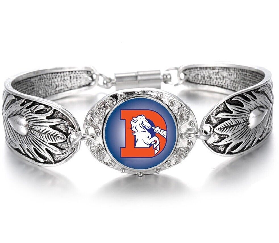 Denver Broncos Gift Womens 925 Sterling Silver Necklace, Bracelet Set Spec-D3D18