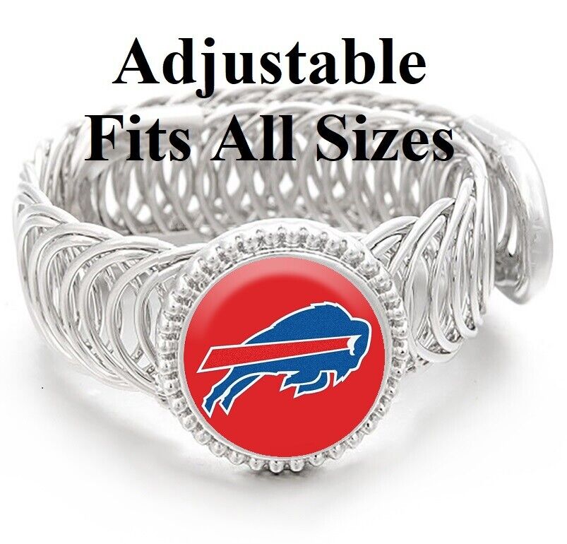 Buffalo Bills Football Silver Mens Womens Bracelet W Gift Pkg D11