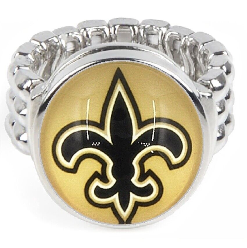 New Orleans Saints Gift Set Womens 925 Sterling Silver Necklace With Ring D18D2