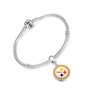 Pittsburgh Steelers Sterling Silver Womens Chain Football Bracelet W Gift Pk D13