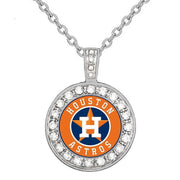 Houston Astros Womens Sterling Silver Chain Link Necklace With Pendant D18
