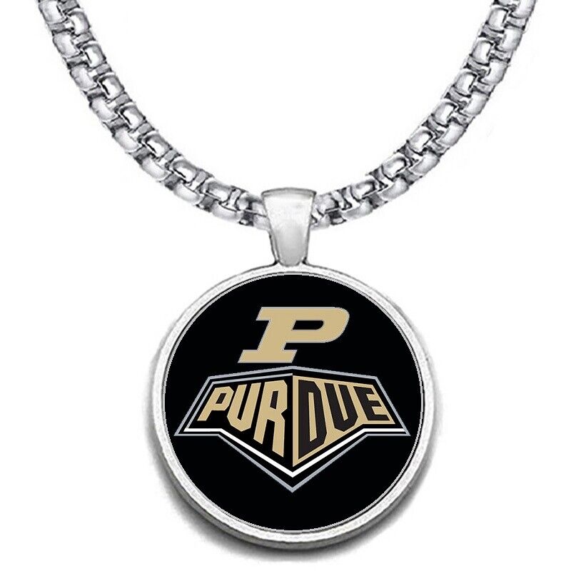 Large Purdue Boilermakers 24" Stainless Steel Pendant Necklace Free Ship' D30