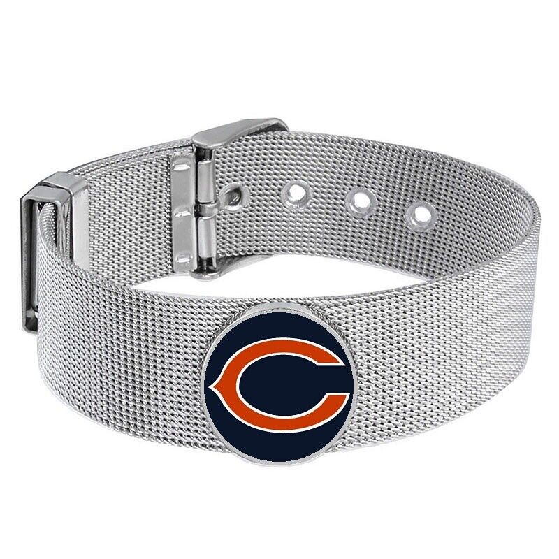 Chicago Bears Mens Womens Silver Adjustable Bracelet W Gift Pkg D6