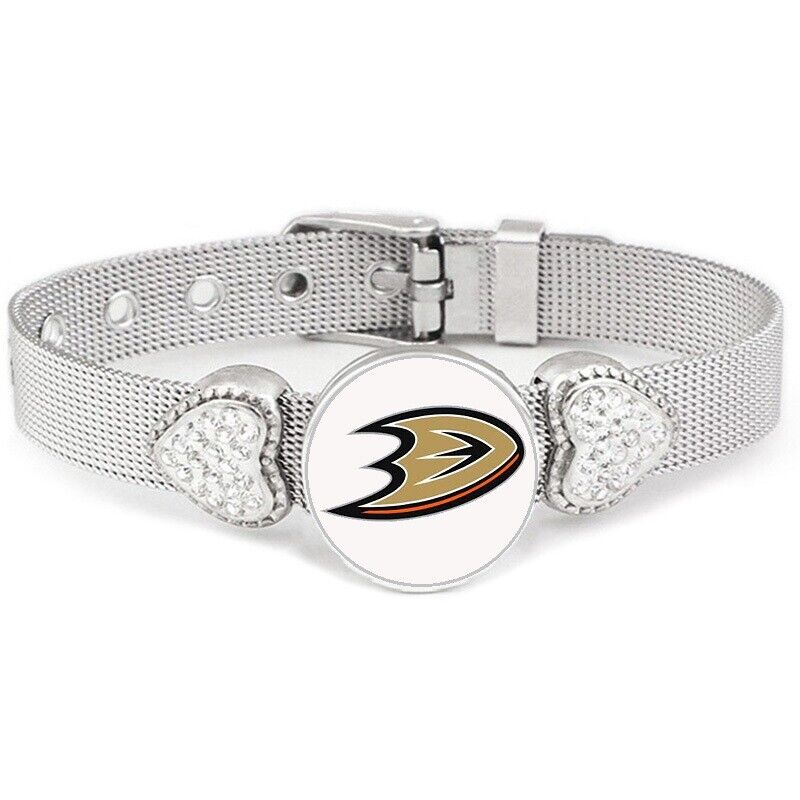 Anaheim Ducks Womens Adjustable Silver Bracelet Jewelry W Gift Pkg D26