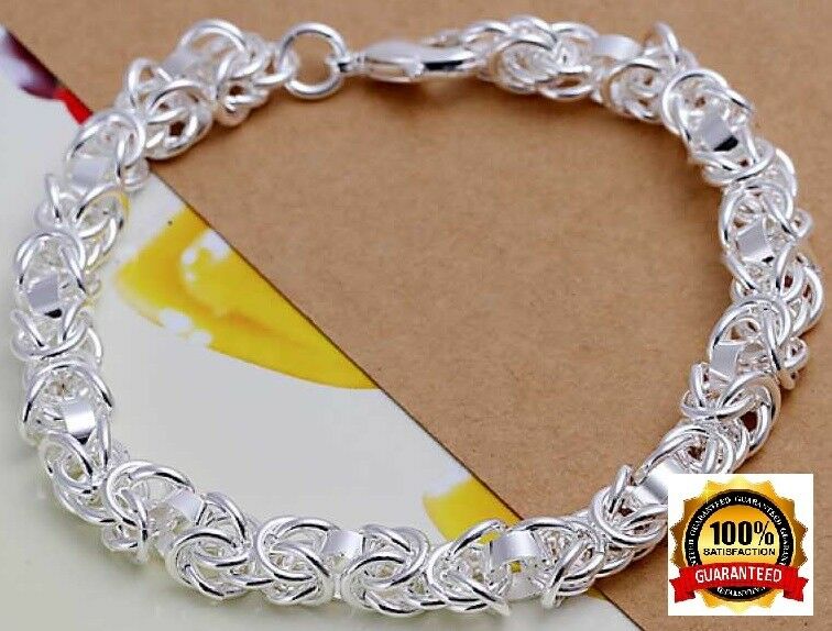 Mother's Day 925 Sterling Silver Women's Wide Rope Bracelet w Gift Pkg D491