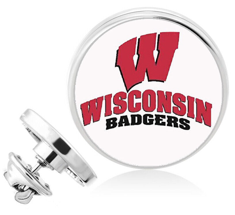 University Of Wisconsin Badgers Silver Pin Lapel Broach Gift W Gift Pkg D23