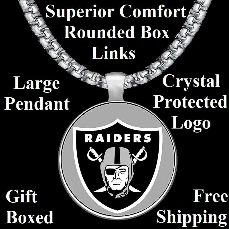 Large Las Vegas Raiders Mens Womens Stainless Steel Pendant Necklace D30