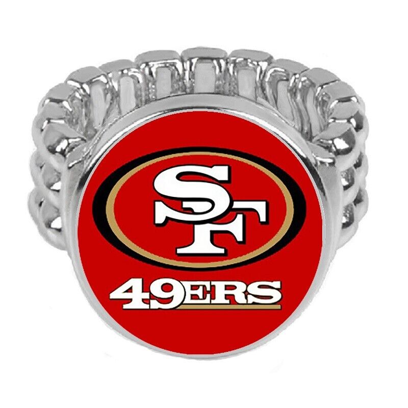 San Francisco 49Ers Silver Mens Womens Football Ring Fits All Sizes W Gift Pk D2