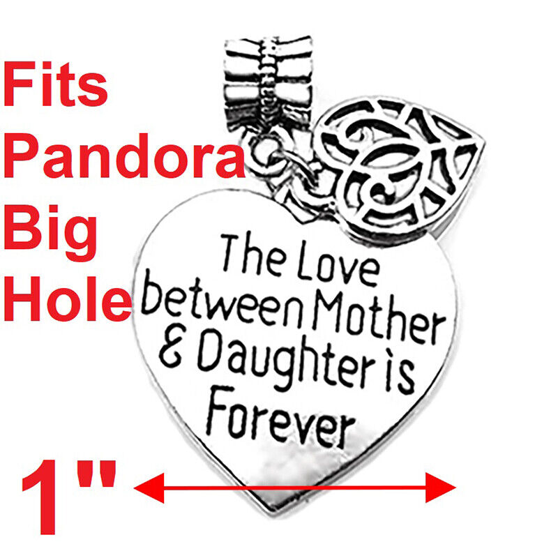 Mothers Daughters Tebitian Sterling Silver Charm For Pan Big Hole Bracelets