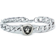 Las Vegas Raiders Silver Womens Curb Link Chain Bracelet Football Gift D4-1