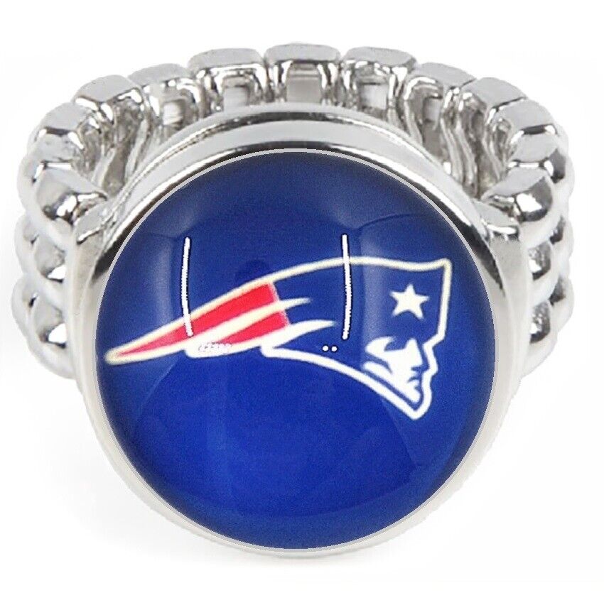 New England Patriots Gift Set Womens 925 Sterling Silver Necklace And Ring D18D2