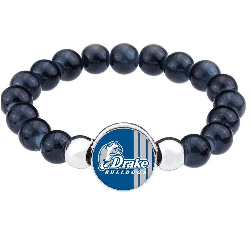 Drake Bulldogs Womens Mens Black Bead Chain Bracelet Gift D1