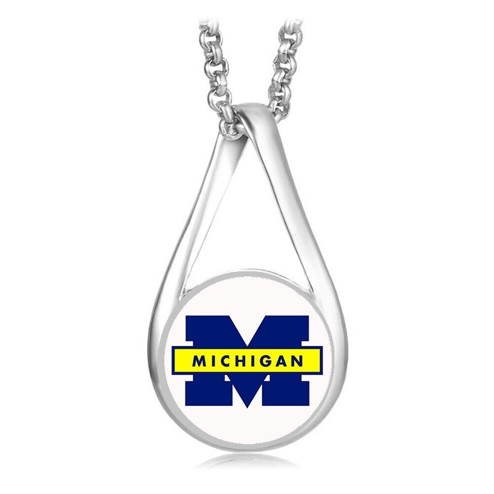 Michigan Wolverines Womens Sterling Silver Necklace University Of Gift D28Lw