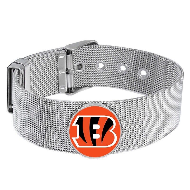 Cincinnati Bengals Mens Womens Silver Adjustable Bracelet W Gift Pkg D6