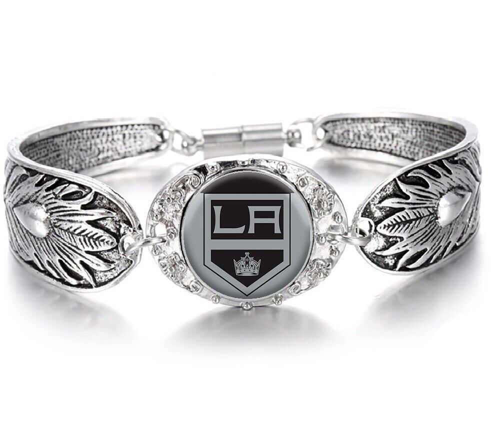 Special Los Angeles Kings Hockey Womens Sterling Silver Bracelet Jewelry Gift D3