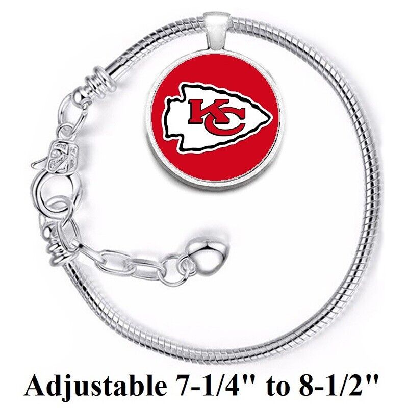 Kansas City Chiefs Silver Womens Link Bracelet W Gift Pkg D10