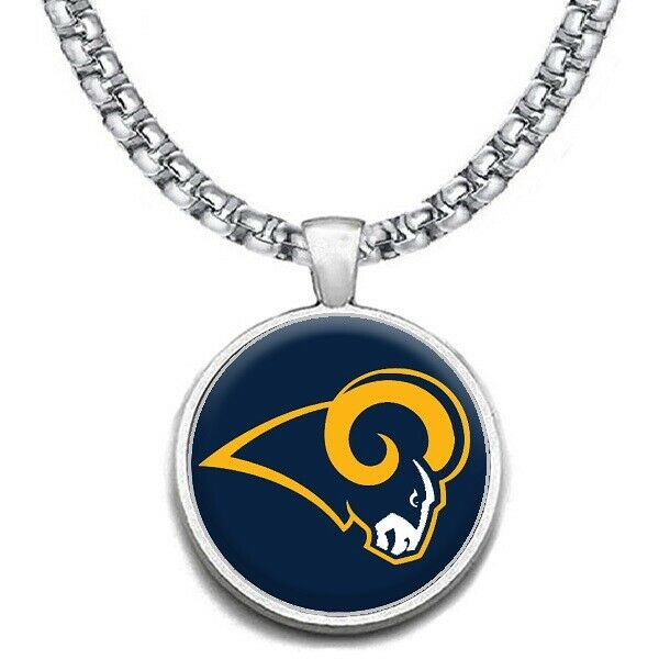 Large Los Angeles Rams Throwback Necklace Stainless Steel Chain Free Ship' D30