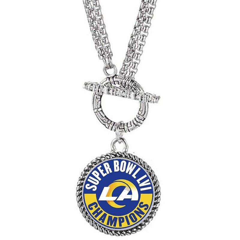 Special Los Angeles Rams Womens Double Layer T-Bar Link Pendant Necklace D15