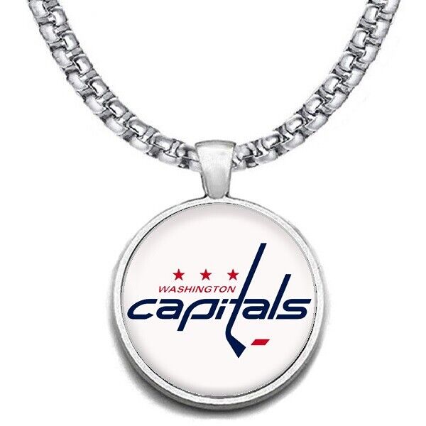 Large Washington Capitals 24" Necklace Stainless Chain Hockey Free Ship' D30