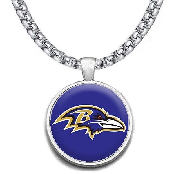Large Baltimore Ravens Necklace Stainless Steel Chain Football Free Ship' D30