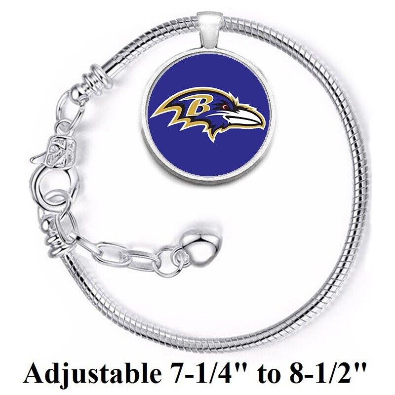 Baltimore Ravens Silver Women'S Link Bracelet W Gift Pkg D10