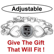 Special Los Angeles Kings Hockey Team Womens Silver Bracelet W Gift Pkg D27