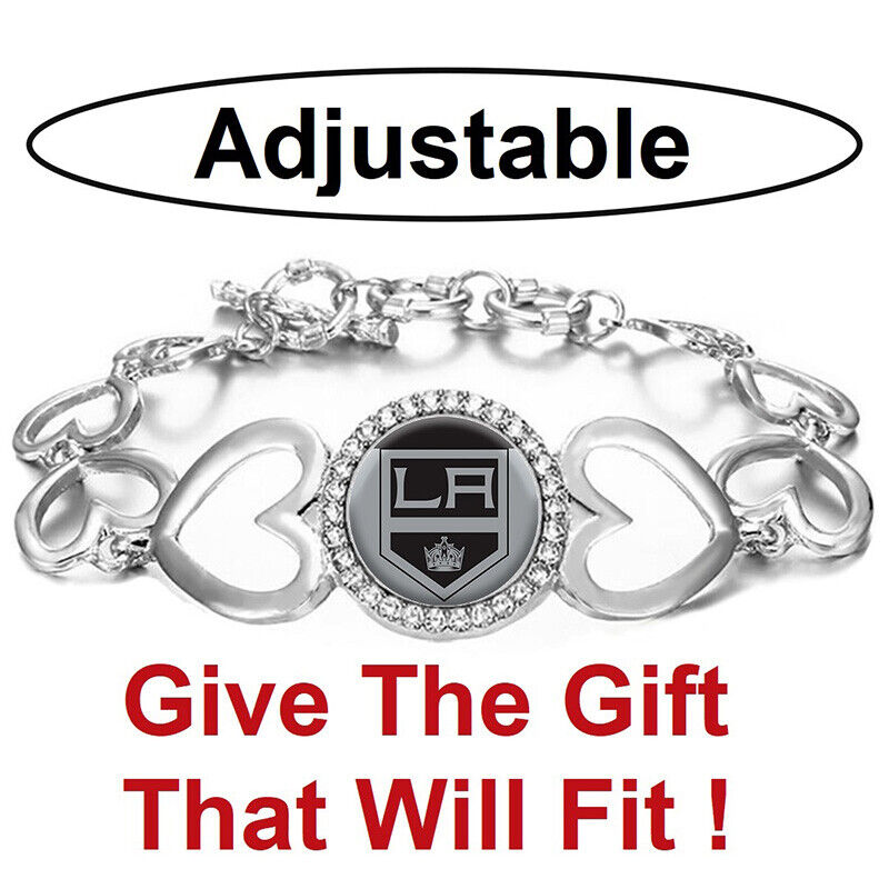 Special Los Angeles Kings Hockey Team Womens Silver Bracelet W Gift Pkg D27