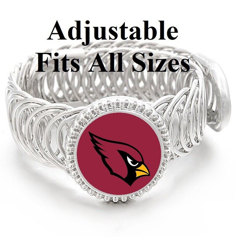 Arizona Cardinals Football Sterling Silver Mens Womens Wrap Bracelet + Giftp D11