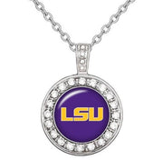 Lsu Tigers Purple Womens 925 Sterling Silver Necklace College Football  Gift D18