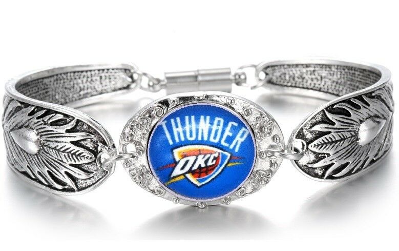 Oklahoma City Thunder Women'S Sterling Silver Bracelet Basketball + Gift Pk D3-5