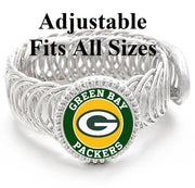 Special Green Bay Packers Sterling Silver Mens Womens Wrap Bracelet W Giftpk D11